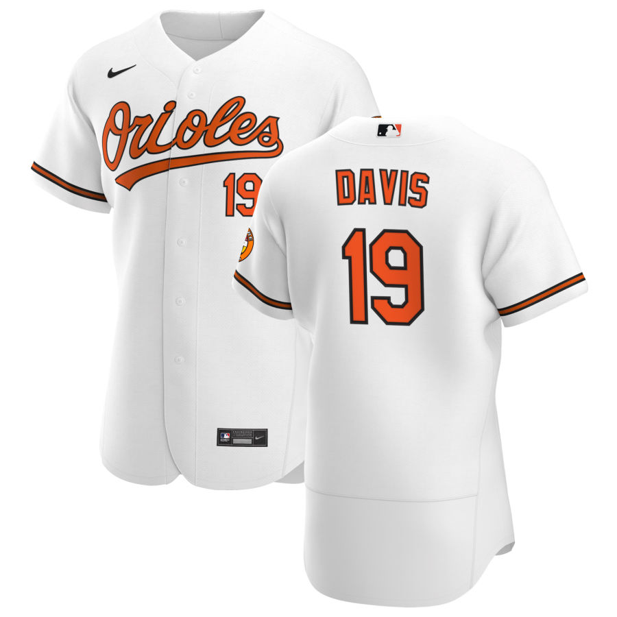 Baltimore Orioles #19 Chris Davis Men Nike White Home 2020 Authentic Player MLB Jersey
